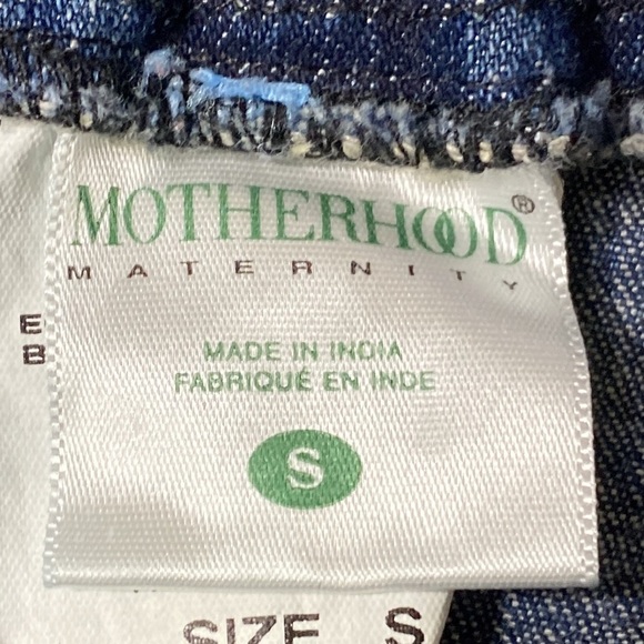 Motherhood Maternity Green Elastic Waist Floral Tiered A-Line Denim Skirt Size S - Picture 7 of 8